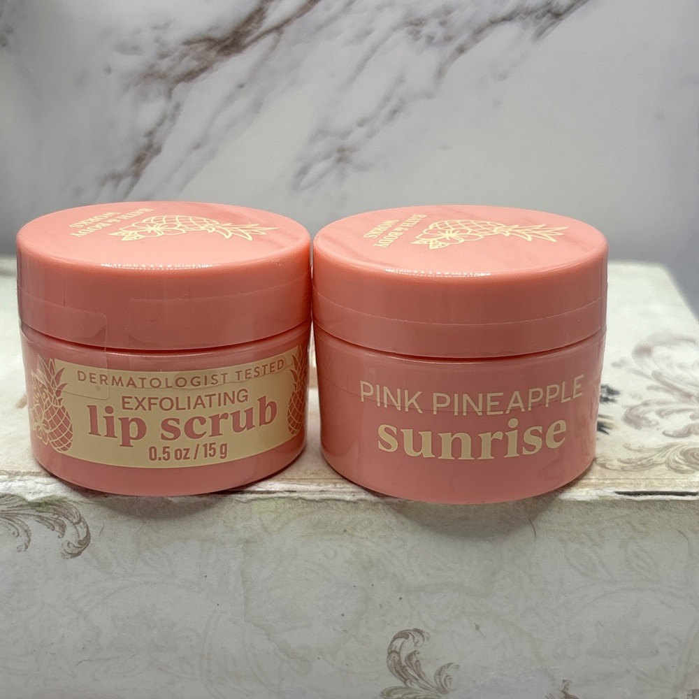 Bath & Body Works Pink Pineapple Sunrise Lip Mask 2 Pack 0.5 oz New Sealed